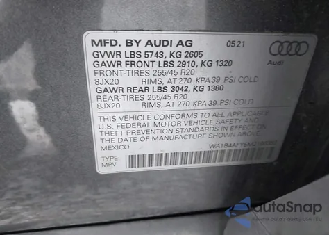 2021 Audi Sq5 Premium Plus Tfsi Quattro Tiptronic from USA, damaged, VIN WA1B4AFY5M2106383